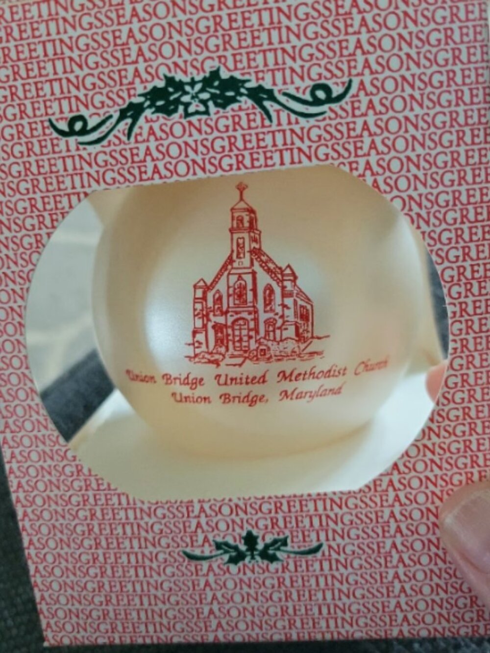 Union Bridge united methodist church. Union Bridge maryland ornament